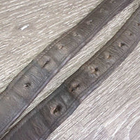 Pr Soft Nylon Lined Stirrup Leathers *gc, rubs, mnr dirt, faded, dents, threads, stretched holes

