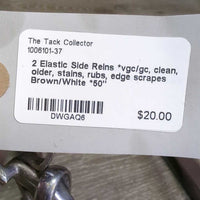 2 Elastic Side Reins *vgc/gc, clean, older, stains, rubs, edge scrapes
