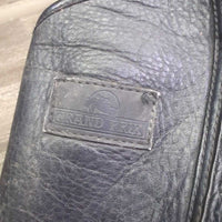 Leather Half Chaps *gc, curled, dirt, rubs, faded, creases, residue, older
