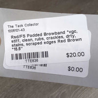 Rsd/FS Padded Browband *vgc, stiff, clean, rubs, crackles, drty, stains, scraped edges
