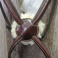 Rsd/Padded Figure 8 Noseband, sheepskin *vgc/xc, clean, mnr rubs, residue, fading & scrapes
