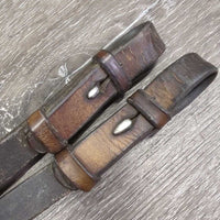 Wide Thick Plain Reins *fair, older, v.stiff, cracking, v.dry, mnr pulled stitching
