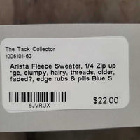 Fleece Sweater, 1/4 Zip up *gc, clumpy, hairy, threads, older, faded?, edge rubs & pills

