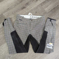 Hvy Full Seat Breeches *gc, older, clean, faded, shrunk, puckers
