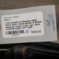 Shoulder Relief Short Girth, Center Elastic & Buckle, Neoprene Velcro Liner *vgc, clean, cracking edges, mnr faded
