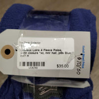 4 Fleece Polos, satin closure *xc, mnr hair, pills
