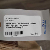 Cotton-Mesh Trucker Ball Cap *gc, dirt, stains
