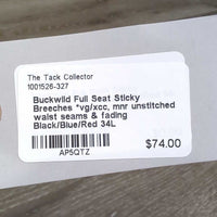 Full Seat Sticky Breeches *vg/xcc, mnr unstitched waist seams & fading
