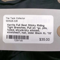Full Seat Sticky Riding Tight Breeches, Pull on *gc, pills, faded, shrunk/dry stickies, stretched?, hair, older
