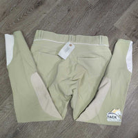 Hvy Euro Seat Breeches *gc, seam puckers, curled waist, mnr stains, seat: discolored, dingy, rubs & pills
