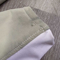 Hvy Euro Seat Breeches *gc, seam puckers, curled waist, mnr stains, seat: discolored, dingy, rubs & pills
