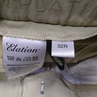 Hvy Euro Seat Breeches *gc, seam puckers, curled waist, mnr stains, seat: discolored, dingy, rubs & pills
