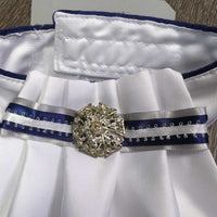 Stock Tie, attached Velcro Collar, Bling Brooch *xc, v.mnr threads
