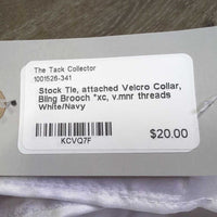 Stock Tie, attached Velcro Collar, Bling Brooch *xc, v.mnr threads
