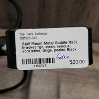 Stall Mount Metal Saddle Rack, bracket *gc, clean, residue, scratches, dings, peeled

