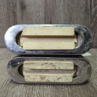 Fine Hvy Stirrup Irons, grips *gc, dirt, rubs, stains, scratches
