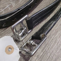 Soft Lined Stirrup Leathers *gc/fair, rubs, scraped, faded, stretched holes, threads, xhole, unstitched
