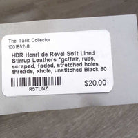 Soft Lined Stirrup Leathers *gc/fair, rubs, scraped, faded, stretched holes, threads, xhole, unstitched
