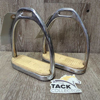 Thick Hvy Stirrup Irons, grips *gc/fair, rusty, bubbled, scratches, stains, clean
