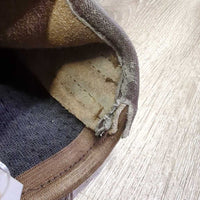Leather Half Chaps *gc, rubs, stretched elastic, rubs, stains, peeled/faded spots, torn/holey edge
