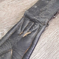 Padded Leather Short - Dressage Girth, 2x els *fair, filthy, creases, hairy seams, dry, stiff, bent, cracking, stretched keepers

