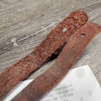 Thin Braided Leather Barrel Reins *vgc, 0 buckles/strings, snaps, mnr residue, dry, scrapes
