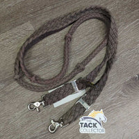 Braided Nylon Barrel - Roper Loop Reins, 2x Conway Buckles, 2x Snaps *gc, clean, stains, v.faded, discolored

