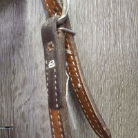 Headstall, Chin Strap *gc, rusty, clean, mnr dirt, chewed, undone stitching, loose threads
