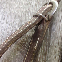 Headstall, Chin Strap *gc, rusty, clean, mnr dirt, chewed, undone stitching, loose threads
