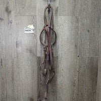 Headstall, Chin Strap *gc, rusty, clean, mnr dirt, chewed, undone stitching, loose threads
