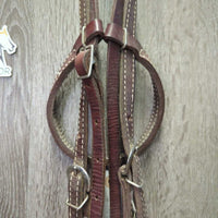 Headstall, Chin Strap *gc, rusty, clean, mnr dirt, chewed, undone stitching, loose threads
