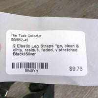 2 Elastic Leg Straps *gc, clean & dirty, residue, faded, v.stretched
