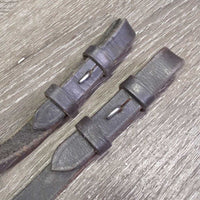 Thin Braided Reins *gc/fair, dirty, residue, faded, creases, twisted, v.dry, v.stiff, older
