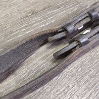 Thin Braided Reins *gc/fair, dirty, residue, faded, creases, twisted, v.dry, v.stiff, older
