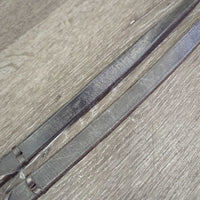 Thin Braided Reins *gc/fair, dirty, residue, faded, creases, twisted, v.dry, v.stiff, older
