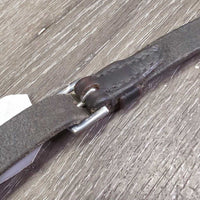 Thin Braided Reins *gc/fair, dirty, residue, faded, creases, twisted, v.dry, v.stiff, older
