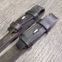 REPURPOSING Wide Braided Reins, stoppers *fair/gc, UNSTITCHED seam, clean, stiff, dry, older
