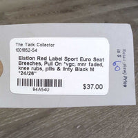 Euro Seat Breeches, Pull On *vgc, mnr faded, knee rubs, pills & linty

