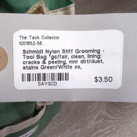 Nylon Stiff Grooming - Tool Bag *gc/fair, clean, lining: cracks & peeling, mnr dirt/dust, stains

