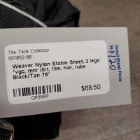 Nylon Stable Sheet, 2 legs *vgc, mnr dirt, film, hair, rubs
