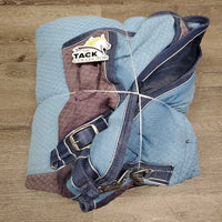 Hvy Winter Blanket, 2 legs *gc, clean, 0 wpf, repairs, snags, faded, mnr holes, rubs, bare fleece, clumpy, threads
