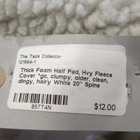Thick Foam Half Pad, Hvy Fleece Cover *gc, clumpy, older, clean, dingy, hairy
