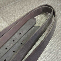 Thick Wide Soft Stirrup Leathers *gc, older, rubs, UNSTITCHED, xholes, stretched
