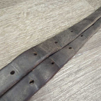 Thick Wide Soft Stirrup Leathers *gc, older, rubs, UNSTITCHED, xholes, stretched
