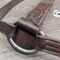 Wide Thick Flat Breastplate, snaps *gc/fair, older, dirt, residue, xholes, repaired, cracks
