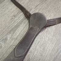 Wide Thick Flat Breastplate, snaps *gc/fair, older, dirt, residue, xholes, repaired, cracks
