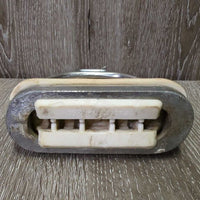 1 ONLY Fine Hvy Stirrup Iron, sandpaper grip *gc/fair, clean, older, residue, scrapes, bubbled, too big grip
