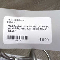 Med Eggbutt Snaffle Bit *gc, dirty, scratches, rubs, rust spots
