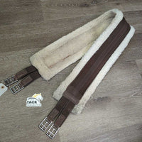 Cotton Web Thick Fleece Girth, 2x els *gc, clean, older, stains, clumpy, thin & rubbed edges
