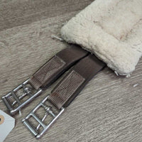 Cotton Web Thick Fleece Girth, 2x els *gc, clean, older, stains, clumpy, thin & rubbed edges
